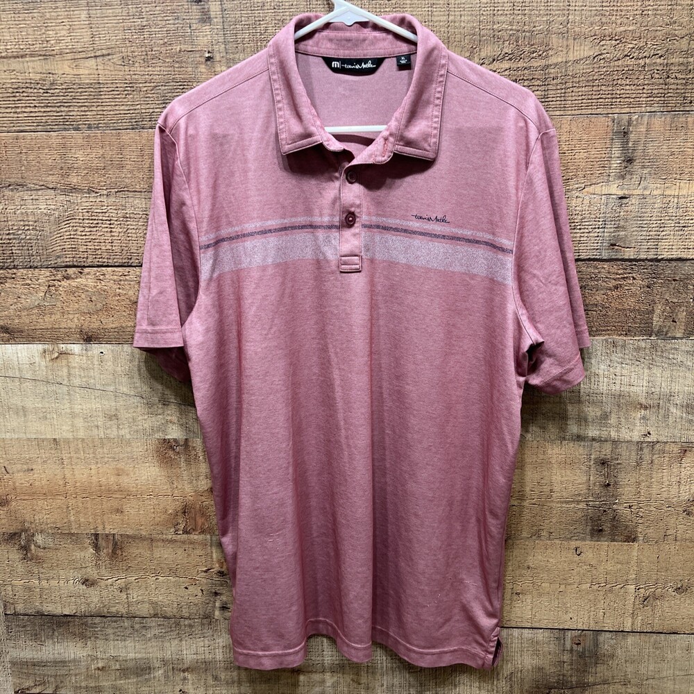 Travis Matthew Mens Light Red Cotton/polyester Golf Shirt Polo Size XL